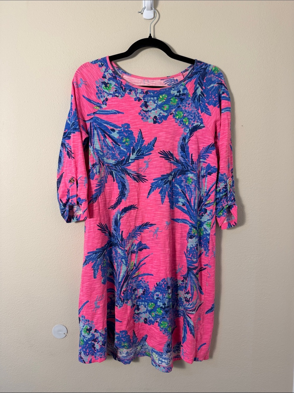 Lilly Pulitzer Surfcrest Dress Tiki Pink Out on the Limb Size S